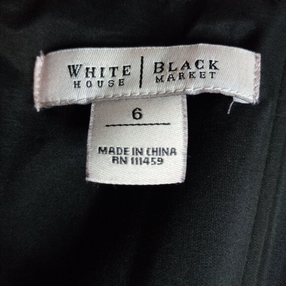 White House Black Market Size 6 Dress Strapless Black Polyester Blend Lined - Picture 7 of 8